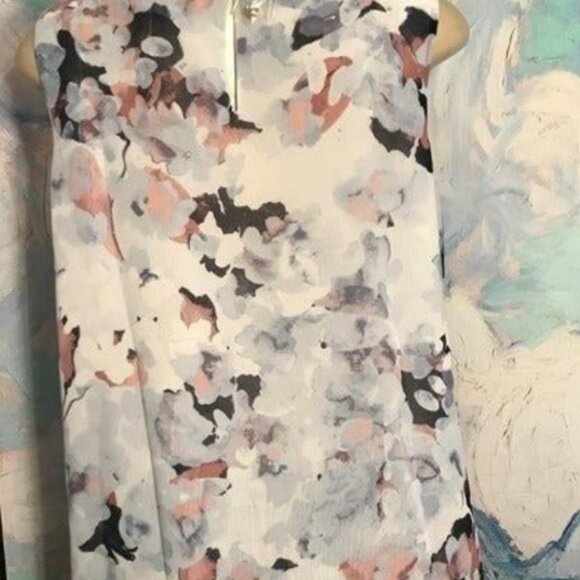 Jessica London L Blue Floral Tunic Top - Picture 2 of 4